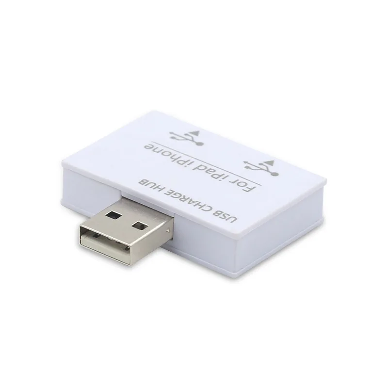 

FFFAS Portable White USB HUB 2 Ports Splitter Current Expand Charge Expansion With Power Adapter for Laptop Tablet PC Computer