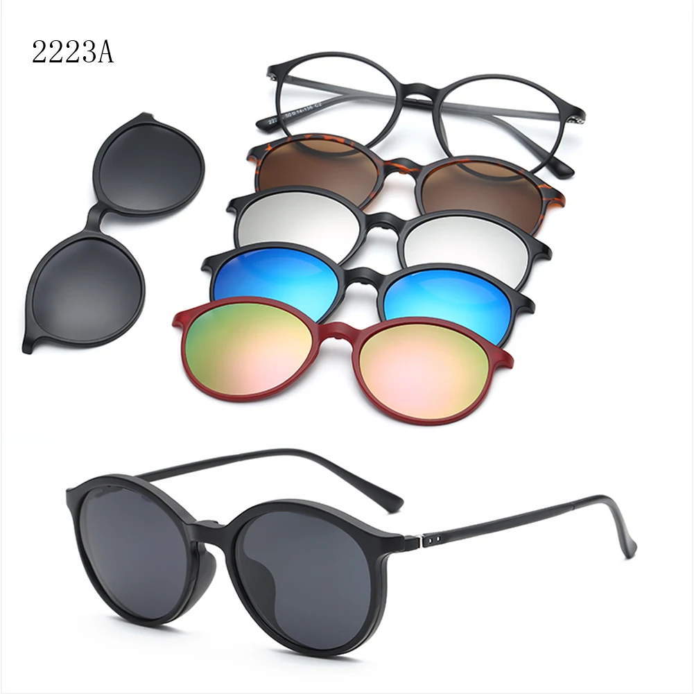 Samjune 5 lenes магнитные солнцезащитные очки клип зеркальные клип на солнцезащитные очки клип на очки мужские Поляризованные по рецепту Близорукость