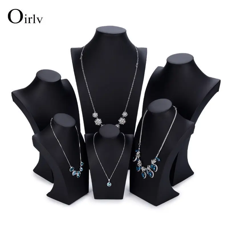 Oirlv free shipping pu leather jewelry bust wrapped shape necklace