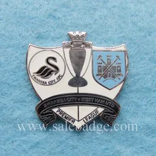 Пользовательские европейские футбольные чашки жесткие эмалевые штифты металлический значок клуба