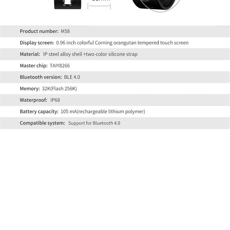 ESEED M58 смарт-браслет IP68 цветной экранные часы Смарт-часы пульсометр фитнес-браслет для xiao mi Band 4 Apple Android