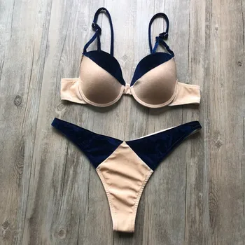 

Swimwear Women Sexy Bikini Set biquini Patchwork Stamp Sport Push-Up Padded Swimsuit Support purchasing maillot de bain femme