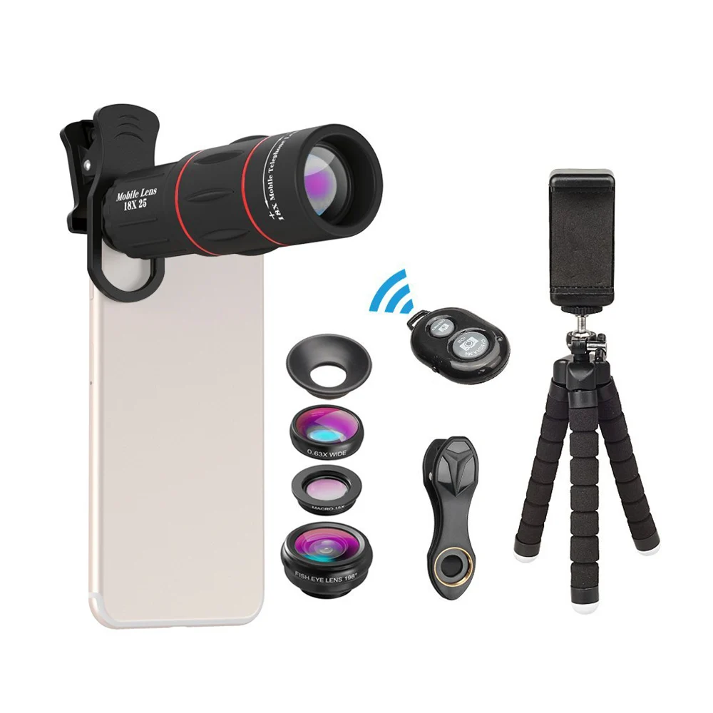 APEXEL телефон фото 4 в 1 объектив для iPhone Samsung Huawei Xiaomi Smartphone 18X Телеобъектив Объектив