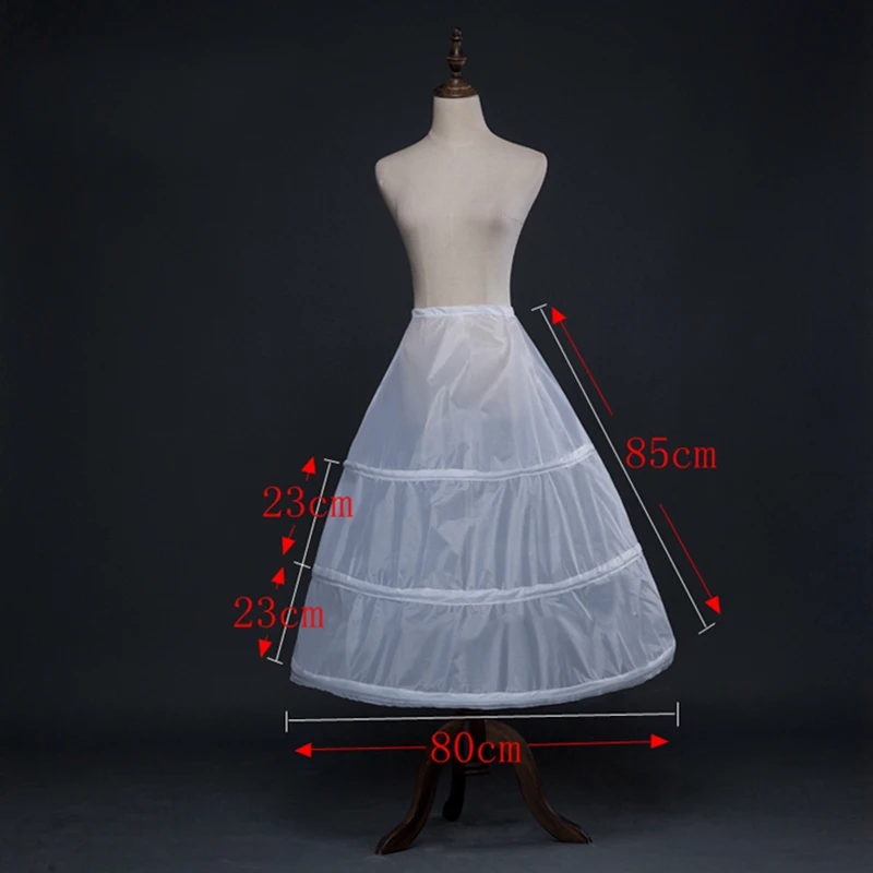 White A-line Long Petticoats For Flower Girl Dresses 3 Hoops Underskirt For Children Tutu Skirts 2019 Petticoats Kids crinoline