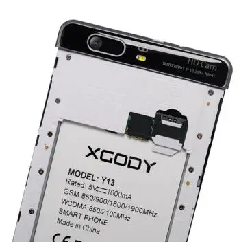 Оригинальный аккумулятор XGODY y13 3200 мАч 3 8 В для Y13 6 дюймовый MTK MT6580 четырехъядерный