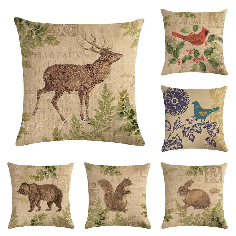 

Flower Birds Cushion cover Butterfly Pillowcase Bear sofa Decorative Cushion Cover for Sofa Home Decor Throw Pillow Case Pillows