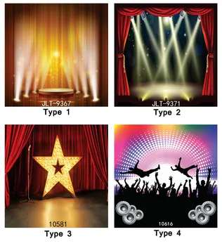 

Stage Lighting Party Red Curtain Musical 8X8ft Photography Background Camera Fotografica Printd Cloth Backdrops for Photo Studio