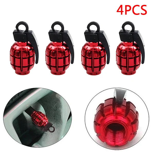 

4Pcs Red Creative Style Tire Tyre Valve Dust Caps Car Motorcycle Bike Bicycle CSL2017