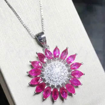 

Ruby pendant Free shipping Real and natural ruby pendants 925 sterling silver 0.2ct*16pcs Fine jewelry #BL18051612