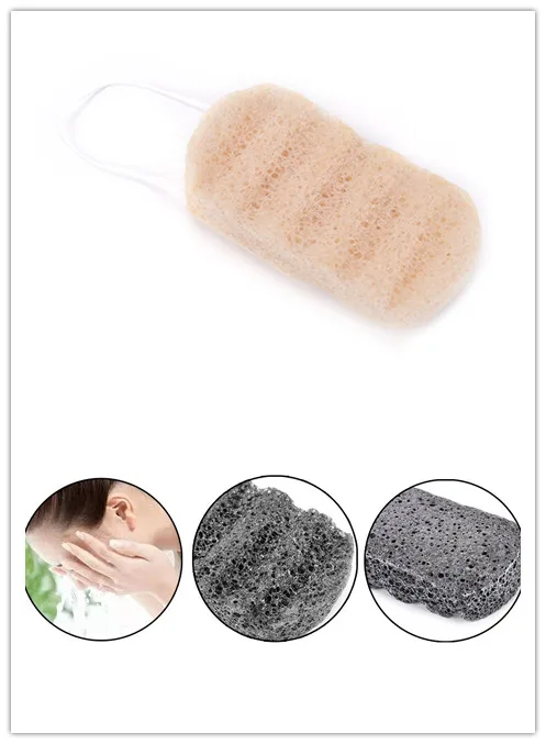 1Pc Natural Konjac Facial Cleanse Puff Beautiful White Black Washing Sponge Exfoliator Removal Skin Care Cleaning