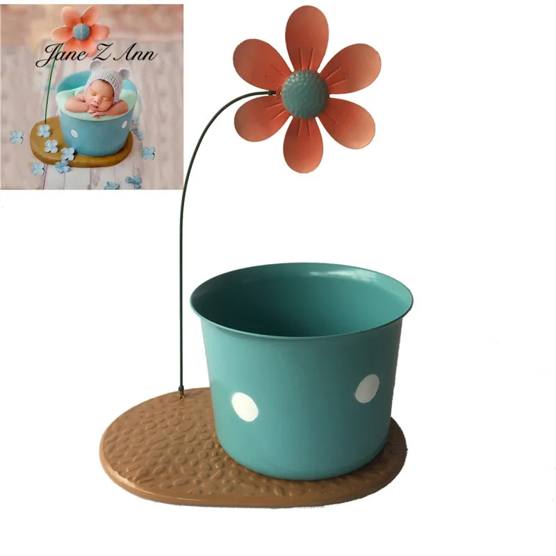 

Jane Z Ann Newborn photography props new creative theme baby shooting auxiliary props studio accessories iron flower basket