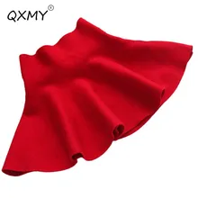 Осенне-зимние юбки для девочек; детская юбка с высокой талией; вязаные юбки для девочек; Детские вечерние хлопковые плиссированные школьные Skirt3-14T принцессы