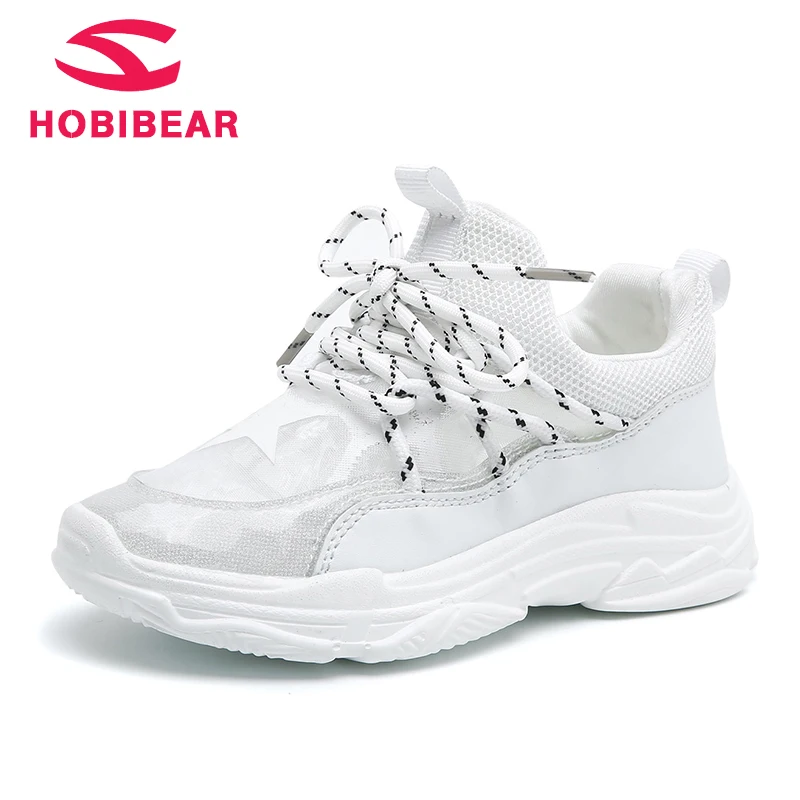 

HOBIBEAR Kids Sneakers for Girls Boys Trainer Shoes Mesh Slip On Breathable Tennis Training Shoes for Children Footwear AU3606