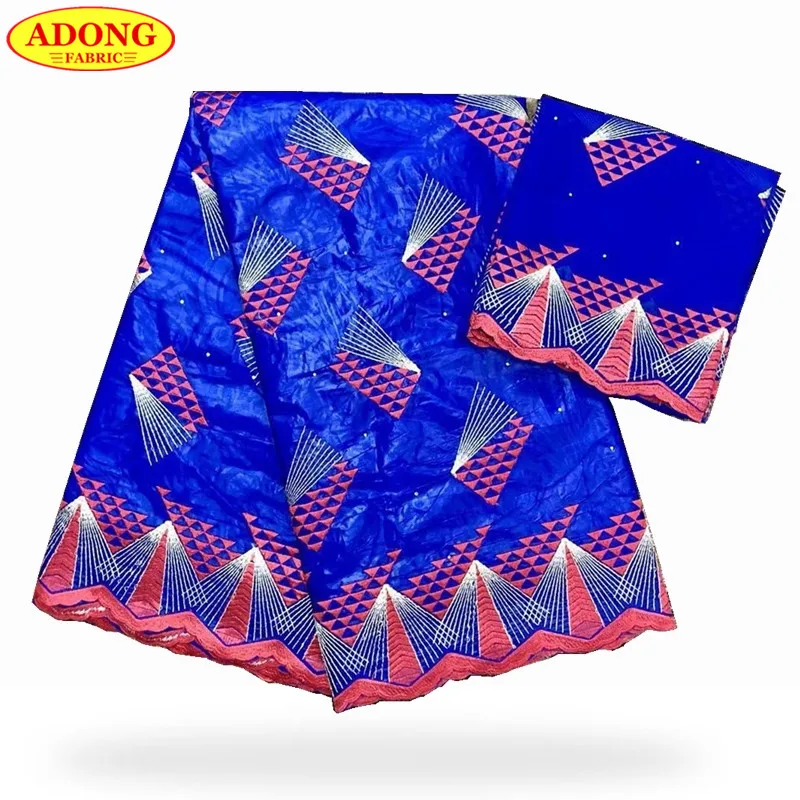

Royal Blue African Lace Bazin Riche Getzner 2019 Embroidery 7 Yards/set Nigerian Guipure Lace Brocade Jacquard Fabric For Dress