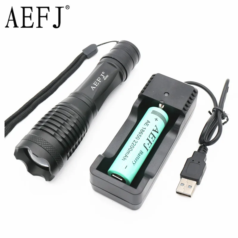

6000 lumens XML T6 ZOOM 18650 AAA Zoomable waterprof LED Flashlight,torch,self defense,camping light,lamp+18650 battery+charger