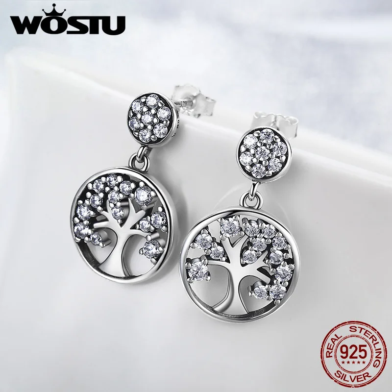 Женские серьги подвески WOSTU подлинные из стерлингового серебра 925 пробы модные