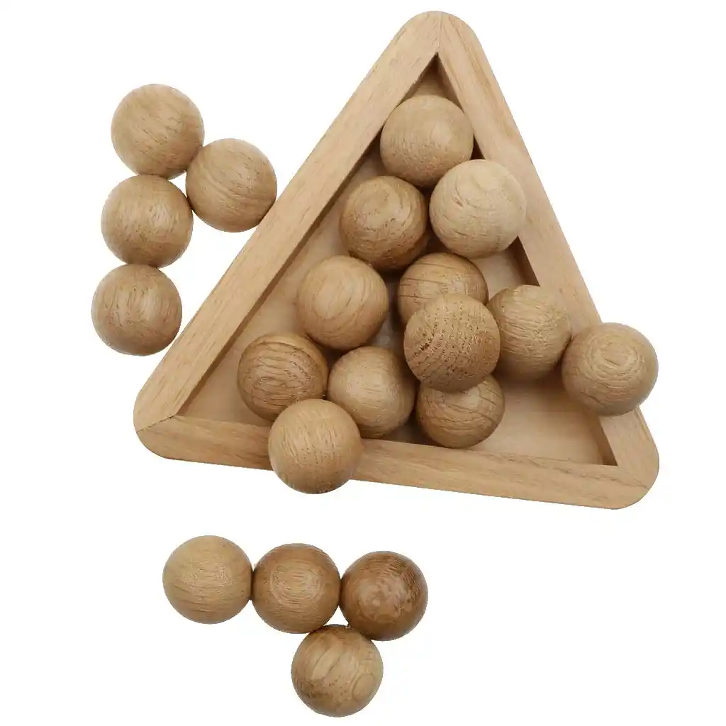 wooden ball pyramid puzzle