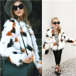 LANSHIFEI/пальто с искусственным мехом; Меховая куртка для родителей и детей; семейный искусственный мех кролика; зимняя теплая меховая верхняя одежда для мамы и дочки