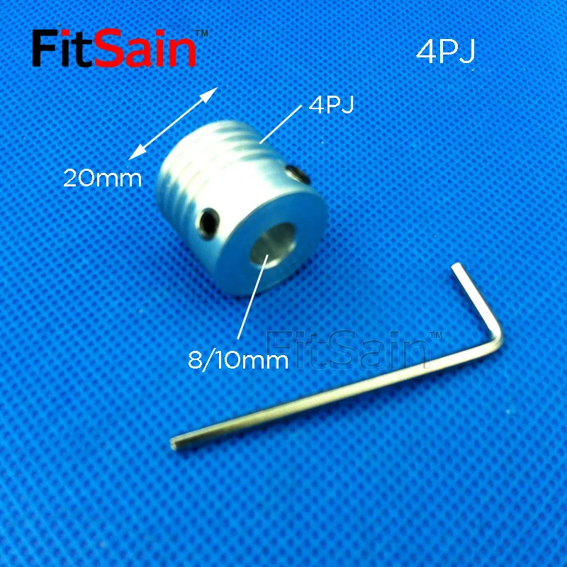 FitSain-Мульти Клин 4PJ ременный шкив 20 мм 4 слота для вала двигателя 8 мм/10 мм строгальный станок аксессуары для электроинструмента ребристый ремень