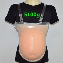 Силиконовых поддельных живота 5100 мяса-цветные поддельные беременных женщин Близнецы одеты 90 месяцев, чтобы показать поддельные реквизит для беременных