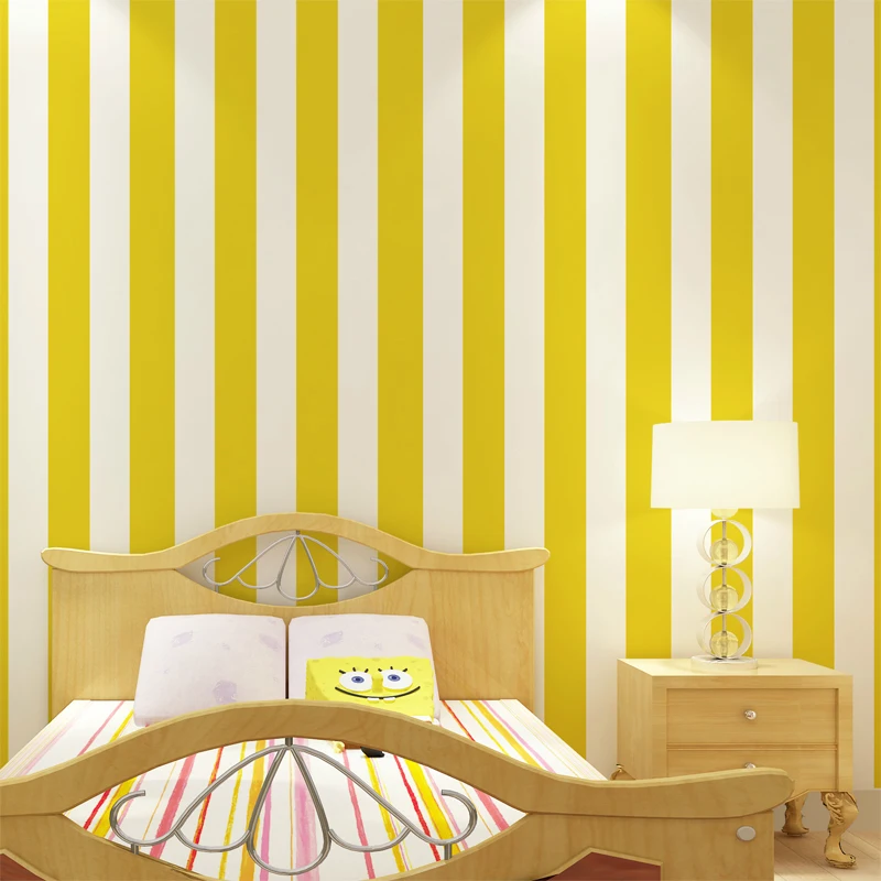 Free Shipping Red White Vertical Striped Wallpaper Yellow Green Free Shipping Red White Vertical Striped Wallpaper Yellow Green Child Real Male Bedroom 5 3m2 In Wallpapers From Home Improvement On