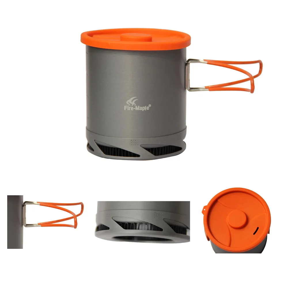 Intercambiador de Calor portátil al aire libre de arce de fuego, olla de aluminio para Camping, utensilios de cocina, tetera, olla de cocina, FMC-XK6