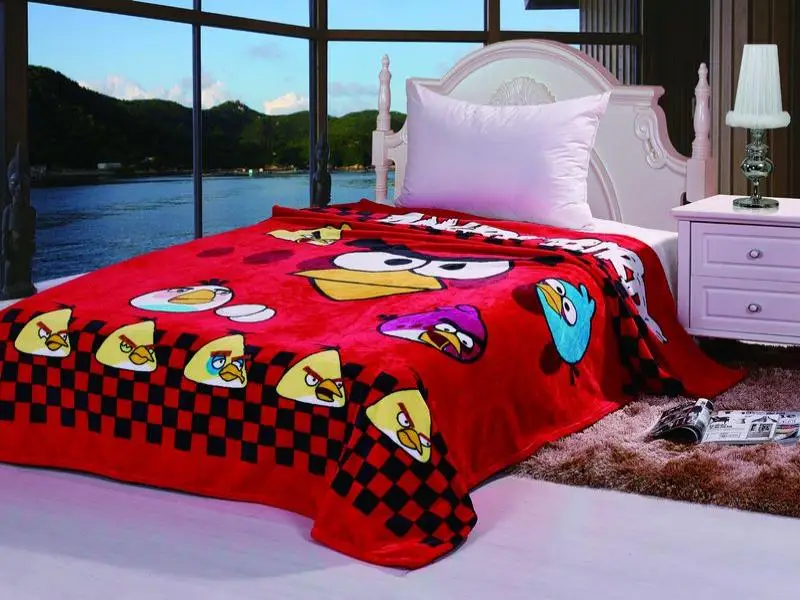 Плед полутораспальный tango, Angry Birds, 150*200 см, красный