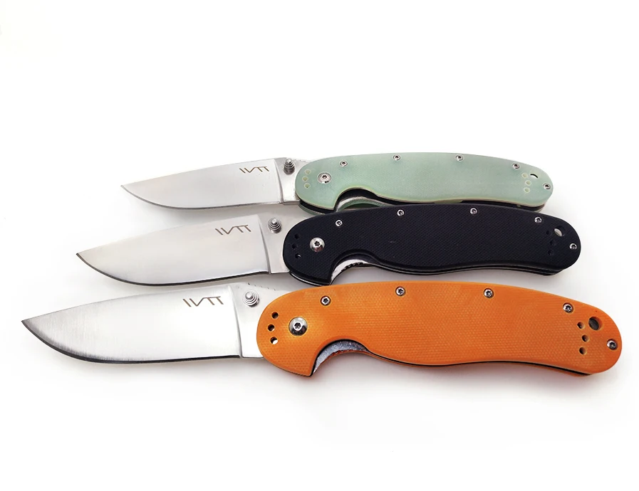 WTT AUS-8 Tactical Folding Knife G10 Handle Survival Outdoor Camping Portable Combat Knives EDC Hunting Multi Tools RAT Model 1
