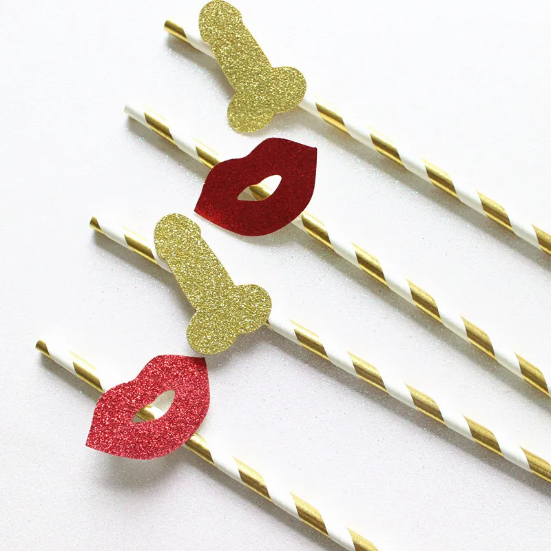 Hen Party Team Bride Confetti Lips Straws Bachelorette Party Decor Bridal Shower Wedding Hen Party Drinking Straws Supplies HW15 (4)