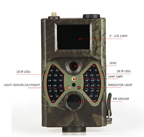 Percision 12MP 2.0 'ЖК-дисплей Открытый Охота камера MMS цифровой камеры trail для охоты gz37-0018