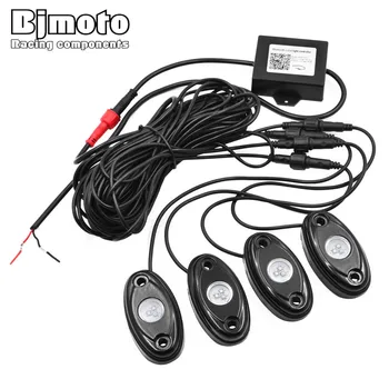 

BJMOTO Set of 4pods install bluetooth controller RGB 4 pods LED Rock lights decorate light Rocklight