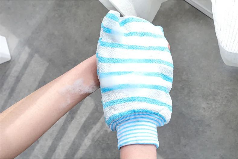 1 шт. двухсторонний Хаммам скраб для душа рукавица пилинг перчатки отшелушивающая умывающаяся кожа спа Пена перчатки для ванны удаление загара полотенце