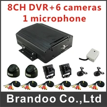 Digtal Video HDD 8CH Mobile DVR Car MDVR Kit With 6Pcs Camera Car Dvr Set