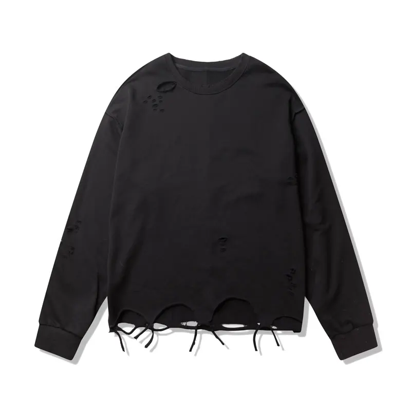 

Holes Design Oversized Hoodies Mens Hipster Hip Hop Swag Streetwear Sweatshirts Autumn Winter 2019 Casual Couple Hoodie Tops