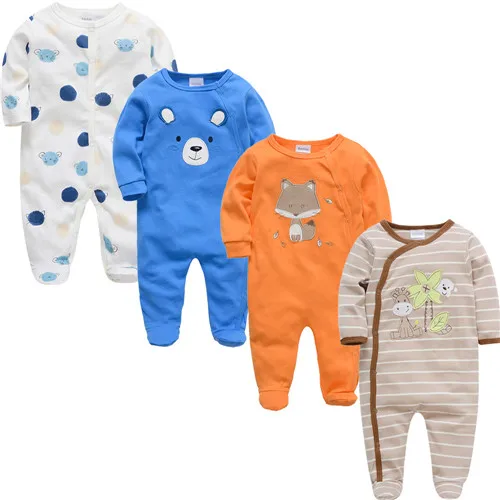 Коллекция года, 3 4 шт./партия, летняя одежда для маленьких мальчиков, roupa de bebes, комбинезон для новорожденных, Хлопковая пижама с длинными рукавами Комбинезоны для детей возрастом от 0 до 12 месяцев, одежда для малышей - Цвет: 39404345