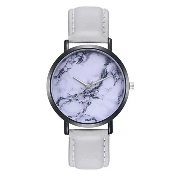 

New Fashion Marble Women Men Quartz Watch PU Leather Belt Round Dial Casual Wristwatch For Dropshipping