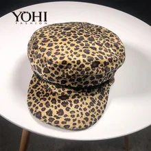 Новая модная женская осенняя и зимняя новая леопардовая берет уличная шерстяная восьмиугольная шапка
