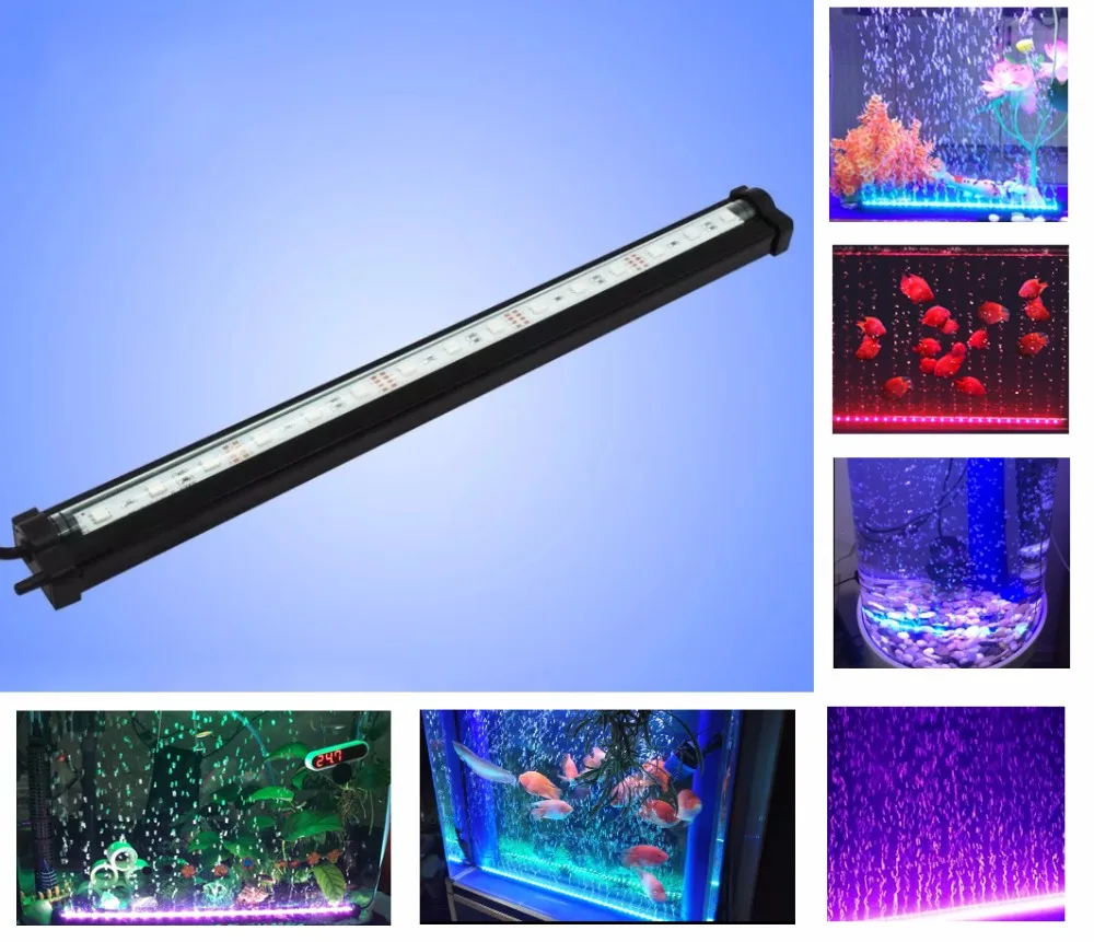 15CM/25CM/35CM/45CM/55CM Aquarium Underwater RGB Remote Colourful LED Air Bubble lamp Fish Tank Submersible Making Oxygen Light | Дом и сад