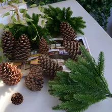 1 упаковка искусственных цветов, искусственные растения, сосновые ветки, Рождественская елка для рождественской вечеринки, украшения для рождественской елки, детский подарок