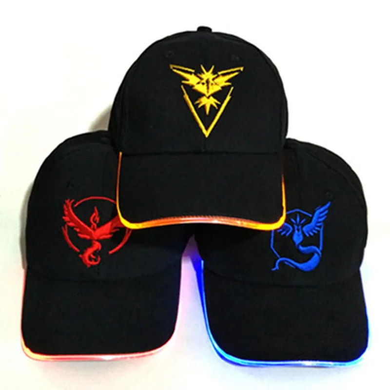 2018 Team Valor инстинкт Покемон Бейсбол Кепки для Для женщин мужчин шапка светится в