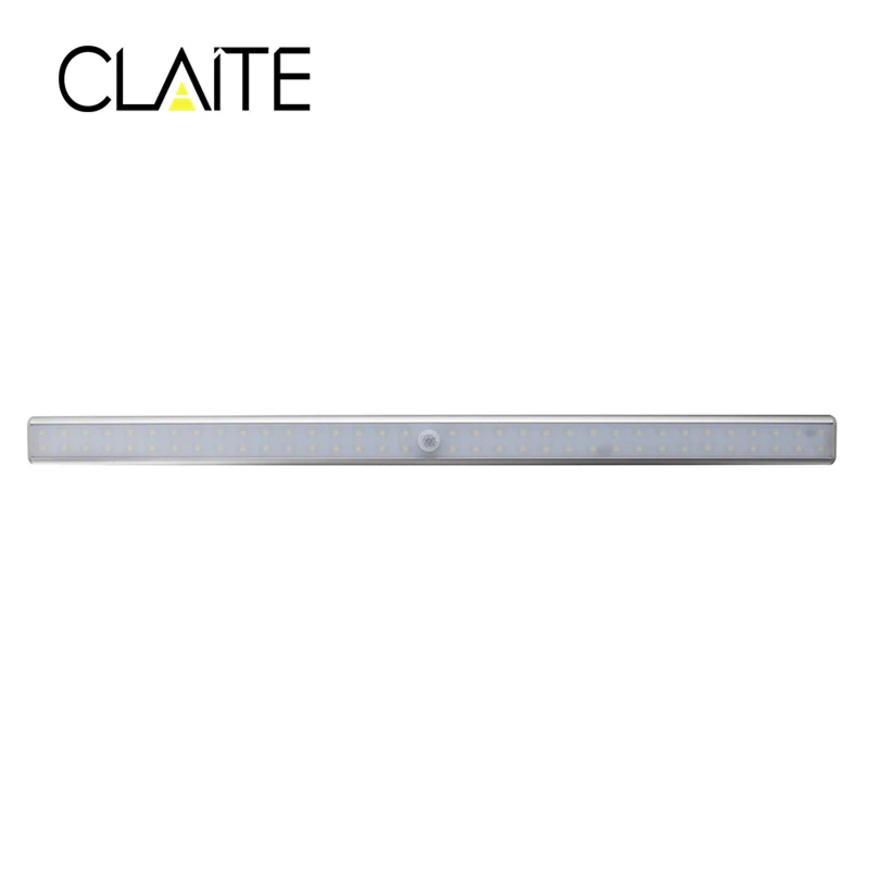 

CLAITE PIR Motion Sensor Under Cabinet Light Wireless 68 LED Bar Light USB Rechargeable Night Light Magnetic Closet Wardrobe