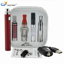 Sub two сухой травы испаритель комплекты 4 в 1 электронная сигарета жидкостью vape ручка для Воска Сухой травы жидкости CBD масло распылитель evod батареи
