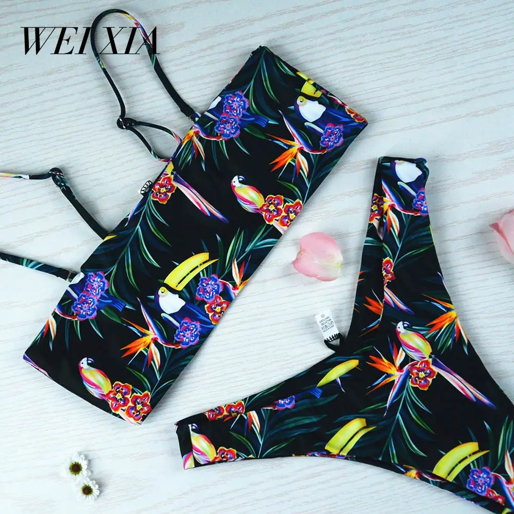 Weixia 2018 New Arrival Woman Bikinis Sexy 9022 Swimsuit Swimwear Halter Brazilian Bikini Beach