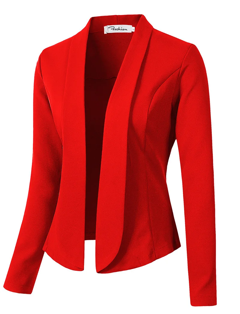 ZOGAA 9 Pure Color Women Work Office Lady Coat None Button Business Female Casual Slim Office Female Tops Jackets Hot Sale