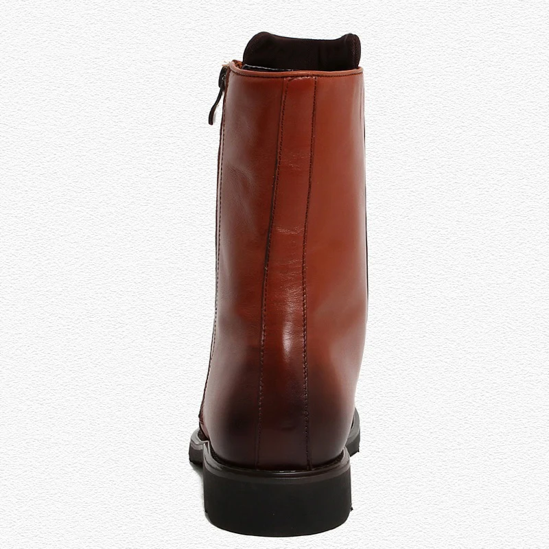 Loisirs Haute Laarzen Split En Cheville Rétro Zipper Mâle brown Qualité Hommes Heinrich Moto Partie Chaussures Vache Marque Bottes Cuir Hiver Black zMVjLpGqSU