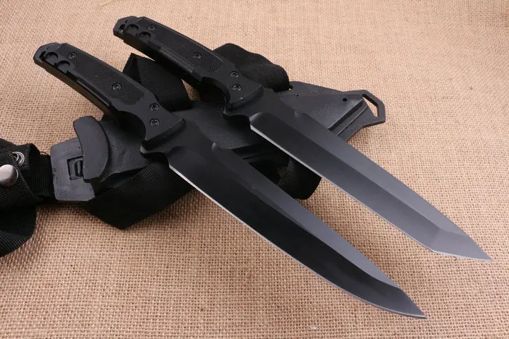 DuoClang Открытый самообороны тактический нож с фиксированным лезвием 5Cr15Mov стальное лезвие алюминиевая ручка охотничьи ножи