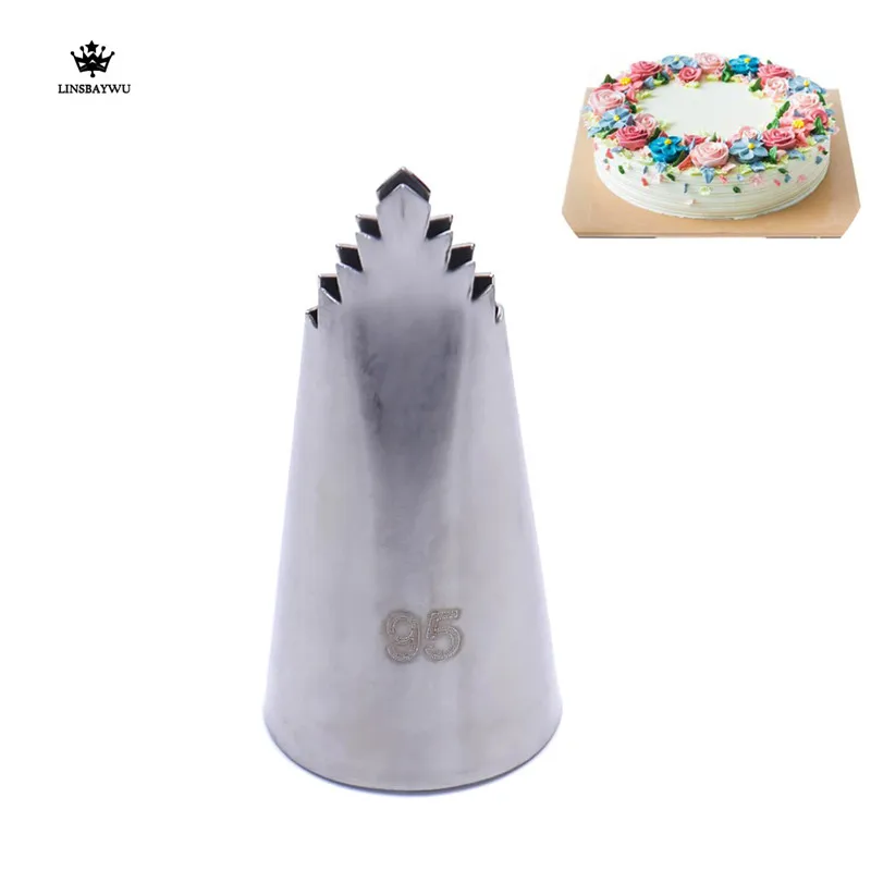 

#95 Leaves Tube Decorating Tip Icing Fondant Piping Nozzles Pastry Tools Stainless Steel Flower Tips Dessert Decorators