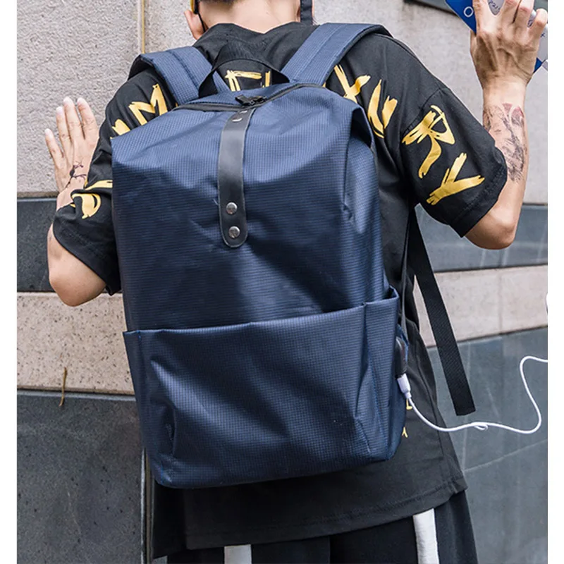 

Men Women Travel Backpack Oxford Zipper Student School Bag Bookbag with USB Charging Port LT88