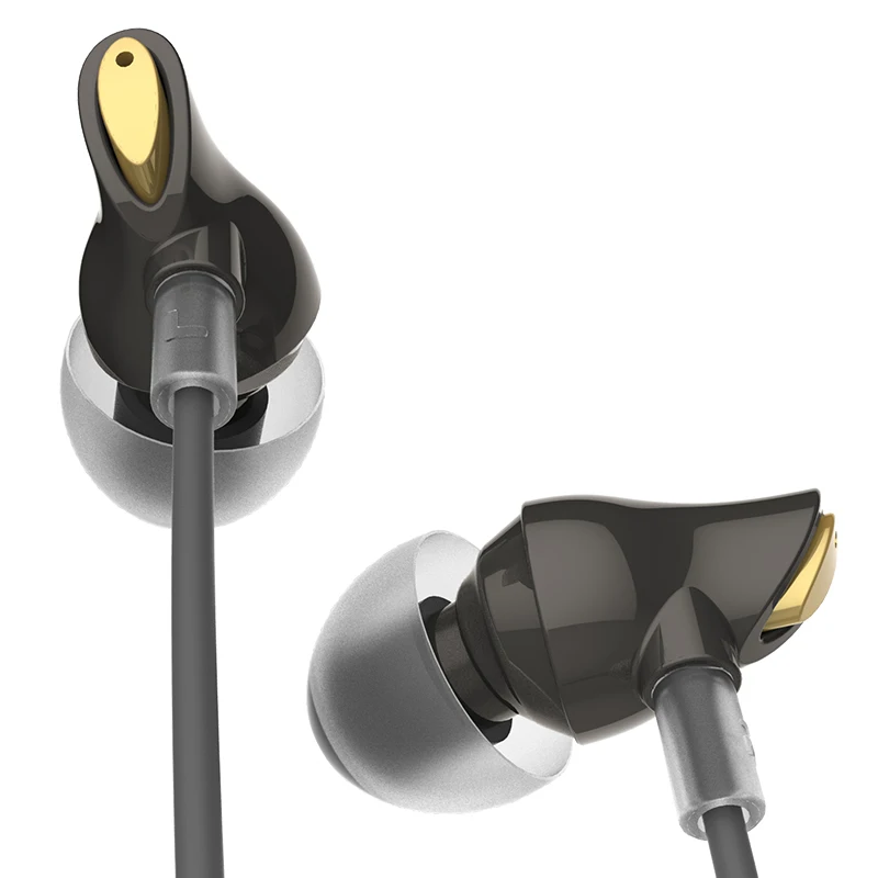 ROCK In Ear Zircon стерео наушники, 3,5 мм гарнитура для iPhone samsung роскошные наушники с микрофоном - Цвет: Black