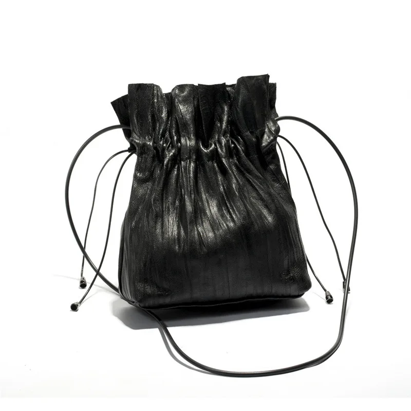 

Super Seabob 2018 New Pattern Personality Solid Color Single Messenger Bucket Bag Concise Small Drawstring Handbag Women DA315
